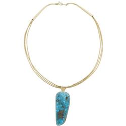 Turquoise, Gold Pendant-Necklace, Larry Golsh
