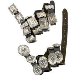 Silver, Leather Concho Belt Lot