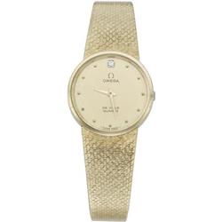 Omega 14K YG Woman Wristwatch, Integral Band