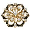 Diamond, Enamel, Gold Pendant-Brooch