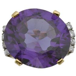 Synthetic Color Change Sapphire, Diamond, Gold R