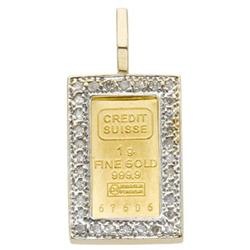 Diamond, Suisse Credit, Gold Pendant