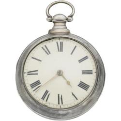 Swiss verge fusee, silver, pair case, c.1830