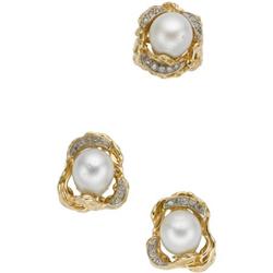 Cultured Pearl, Diamond, Jewelry Suite