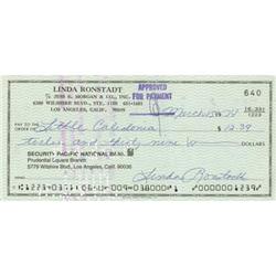 Linda Ronstadt Signed Check