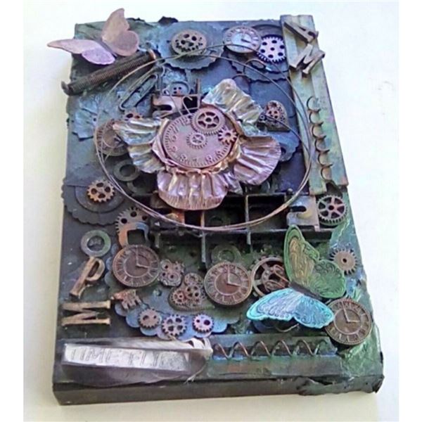 Original Mixed Media Painting, "Time Flies"