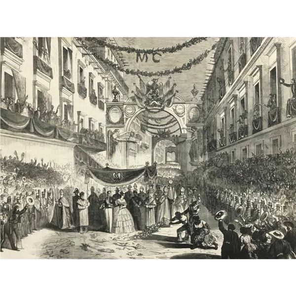 19thc Wood Engraving, Emperor Maximilian