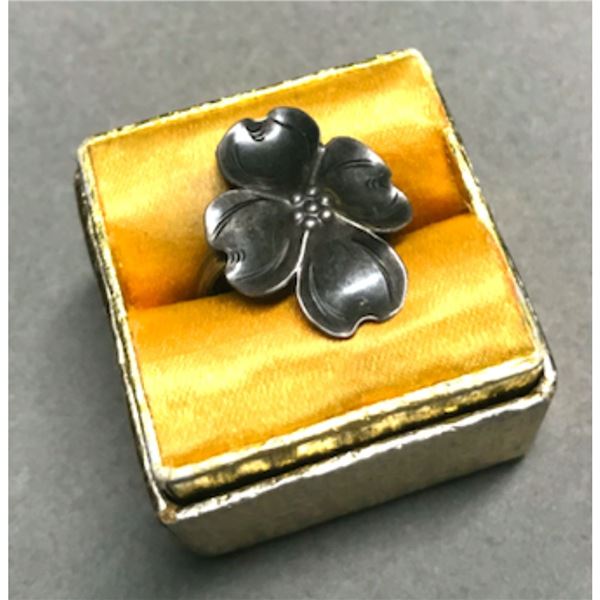 Vintage Stuart Nye Sterling Silver Dogwood Adjustable Ring