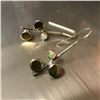 Image 2 : Modern Two Tone Ethiopian Opal & Sterling Earrings
