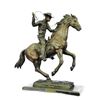 Image 1 : Cowboy With Rope Signed Bronze Western Sculpture