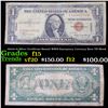 Image 1 : 1935A $1 Silver Certificate Hawaii WWII Emergency Currency Rare YB Block Grades f+