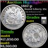Image 1 : ***Auction Highlight*** 1867-p Seated Liberty Quarter 25c Graded ms64 By SEGS (fc)