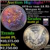 Image 1 : ***Auction Highlight*** 1878-cc vam 2A R5 Morgan Dollar $1 Graded GEM+ UNC PL By USCG (fc)