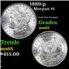 Image 1 : 1889-p Morgan Dollar $1 Grades GEM Unc