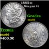 Image 1 : 1885-o Morgan Dollar $1 Grades GEM+ Unc