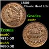Image 1 : 1809 Classic Head half cent 1/2c Grades Choice AU/BU Slider+