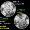 Image 1 : 1881-s Morgan Dollar $1 Grades GEM++ Unc
