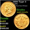 Image 1 : 1889 Type 3 Gold Dollar $1 Grades Unc Details