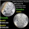 Image 1 : 1883-p Rainbow Toned Morgan Dollar $1 Grades Choice+ Unc