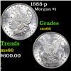 Image 1 : 1888-p Morgan Dollar $1 Grades GEM+ Unc