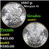 Image 1 : 1887-p Morgan Dollar $1 Grades GEM+ Unc
