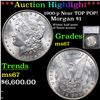 Image 1 : ***Auction Highlight*** 1900-p Near TOP POP! Morgan Dollar $1 Graded ms67 By SEGS (fc)