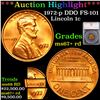 Image 1 : ***Auction Highlight*** 1972-p DDO FS-101 Lincoln Cent 1c Graded ms67+ rd By SEGS (fc)