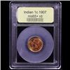 Image 4 : ***Auction Highlight*** 1907 Indian Cent 1c Graded Gem+ Unc RD By USCG (fc)