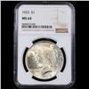 Image 2 : NGC 1923-p Peace Dollar $1 Graded ms64 By NGC