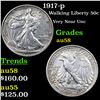 Image 1 : 1917-p Walking Liberty Half Dollar 50c Grades Choice AU/BU Slider