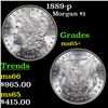 Image 1 : 1889-p Morgan Dollar $1 Grades GEM+ Unc