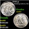 Image 1 : 1941-p Walking Liberty Half Dollar 50c Grades GEM+ Unc