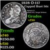 Image 1 : 1828 O-117 Capped Bust Half Dollar 50c Grades vf++