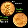 Image 1 : Proof 1941 Lincoln Cent 1c Grades Gem Proof Red