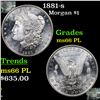 Image 1 : 1881-s Morgan Dollar $1 Grades GEM+ UNC PL
