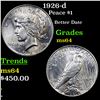 Image 1 : 1926-d Peace Dollar $1 Grades Choice Unc
