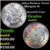 Image 1 : 1886-p Rainbow Toned Morgan Dollar $1 Grades Select+ Unc