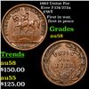 Image 1 : 1863 Union For Ever f-174/272a Civil War Token 1c Grades Choice AU/BU Slider