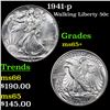 Image 1 : 1941-p Walking Liberty Half Dollar 50c Grades GEM+ Unc