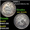 Image 1 : 1888-s Seated Liberty Quarter 25c Grades Unc Details