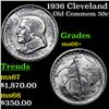 Image 1 : 1936 Cleveland Old Commem Half Dollar 50c Grades GEM++ Unc