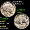 Image 1 : 1938-d/s Buffalo Nickel 5c Grades GEM++ Unc