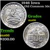 Image 1 : 1946 Iowa Old Commem Half Dollar 50c Grades GEM+ Unc
