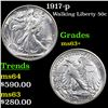 Image 1 : 1917-p Walking Liberty Half Dollar 50c Grades Select+ Unc