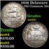 Image 1 : 1936 Delaware Old Commem Half Dollar 50c Grades Select+ Unc