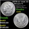 Image 1 : 1878-cc vam 13  Morgan Dollar $1 Grades Select Unc