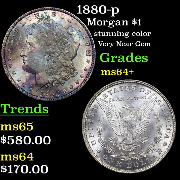 1880-p Morgan Dollar $1 Grades Choice+ Unc