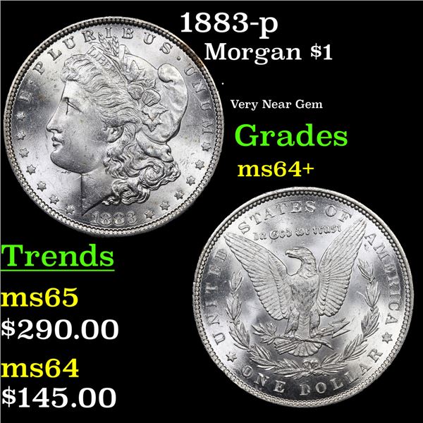 1883-p Morgan Dollar $1 Grades Choice+ Unc