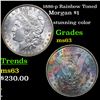 Image 1 : 1886-p Rainbow Toned Morgan Dollar $1 Grades Select Unc