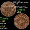 Image 1 : 1863 I-O-U 1 cent F-NY-905-B-2a R2 Civil War Token 1c Grades vf+